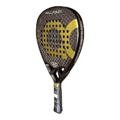 Aca Palladium Gold Paddle for advanced padel players, featuring carbon fiber and a diamond shape for powerful shots.